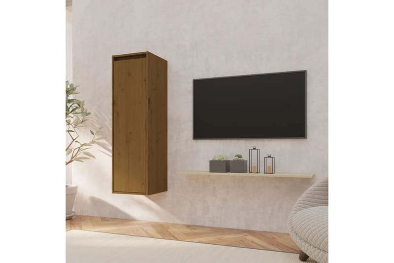 beBasic Seinäkaappi hunajanruskea 30x30x100 cm täysi mänty - Ruskea - Talo & remontointi - Keittiö & kylpyhuone - Keittiö & kodinhoitohuone - Keittiön sisustus - Keittiöhylly