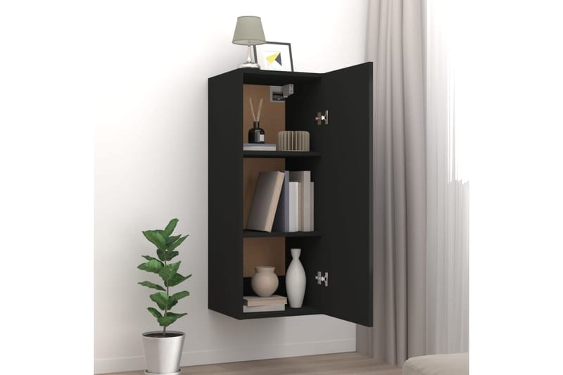 beBasic Seinäkaappi musta 34,5x34x90 cm tekninen puu - Musta - Talo & remontointi - Keittiö & kylpyhuone - Keittiö & kodinhoitohuone - Keittiön sisustus - Keittiöhylly