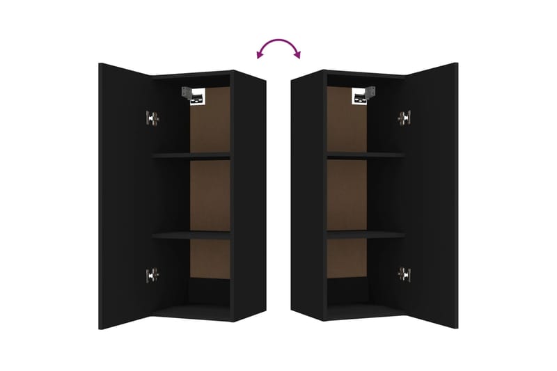 beBasic Seinäkaappi musta 34,5x34x90 cm tekninen puu - Musta - Talo & remontointi - Keittiö & kylpyhuone - Keittiö & kodinhoitohuone - Keittiön sisustus - Keittiöhylly