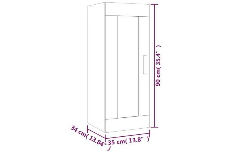 beBasic Seinäkaappi musta 35x34x90 cm tekninen puu - Musta - Seinähylly - Keittiöhylly - Hylly