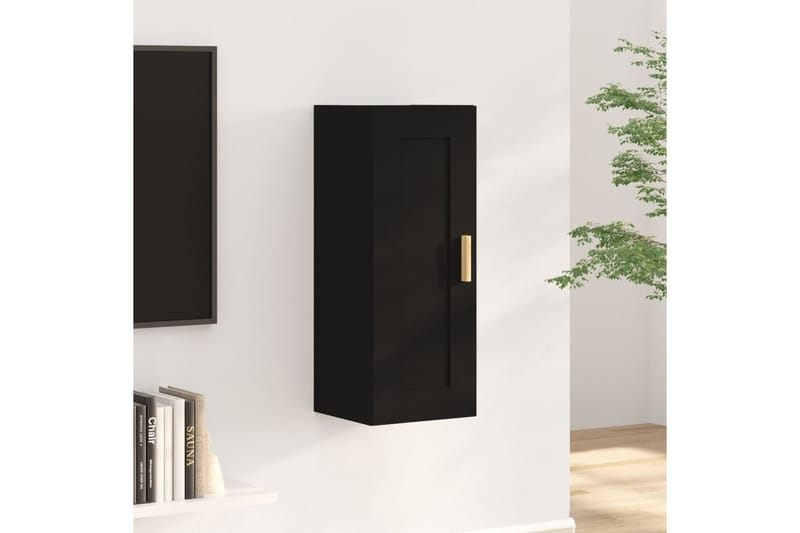 beBasic Seinäkaappi musta 35x34x90 cm tekninen puu - Musta - Talo & remontointi - Keittiö & kylpyhuone - Keittiö & kodinhoitohuone - Keittiön sisustus - Keittiöhylly