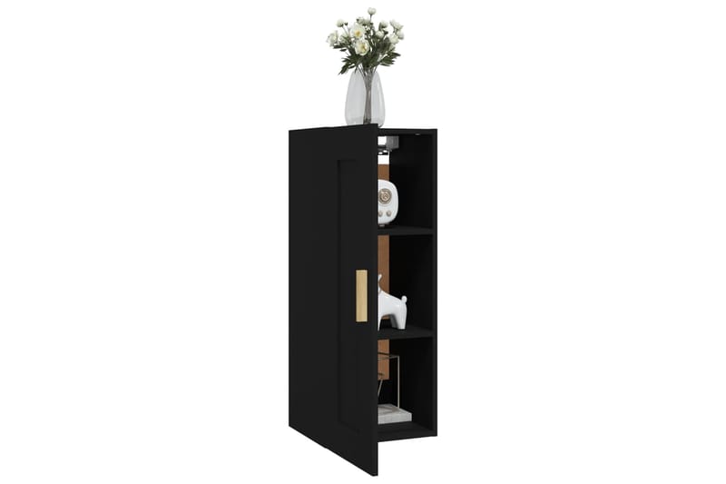 beBasic Seinäkaappi musta 35x34x90 cm tekninen puu - Musta - Talo & remontointi - Keittiö & kylpyhuone - Keittiö & kodinhoitohuone - Keittiön sisustus - Keittiöhylly