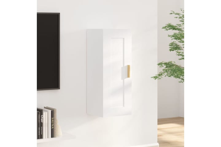 beBasic Seinäkaappi valkoinen 35x34x90 cm tekninen puu - Valkoinen - Seinähylly - Keittiöhylly - Hylly