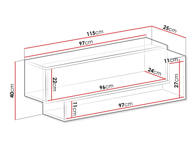 Edson Seinähylly 115 cm - Talo & remontointi - Keittiö & kylpyhuone - Keittiö & kodinhoitohuone - Keittiön sisustus - Keittiöhylly