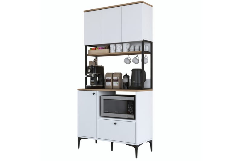 Eligius Korkeakaappi, Valkoinen/Pähkinäpuu