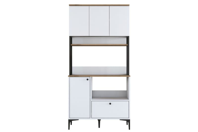 Eligius Korkeakaappi - Valkoinen/Pähkinäpuu - Talo & remontointi - Keittiö & kylpyhuone - Keittiö & kodinhoitohuone - Keittiön sisustus - Keittiökaappi