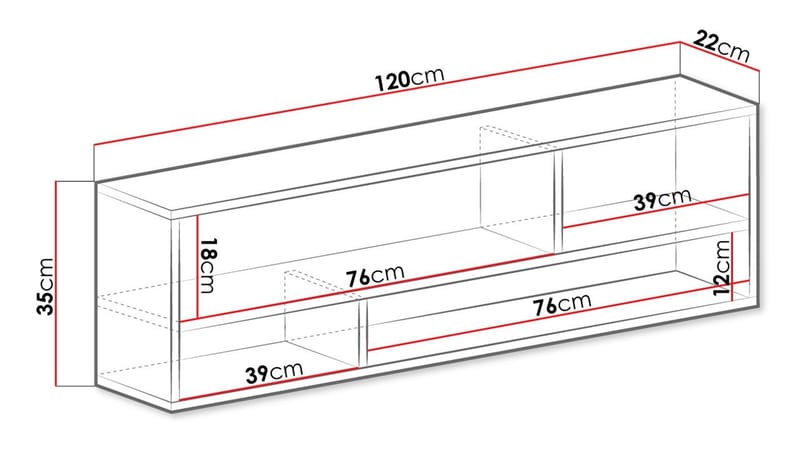 Elvaren Seinähylly 120 cm - Talo & remontointi - Keittiö & kylpyhuone - Keittiö & kodinhoitohuone - Keittiön sisustus - Keittiöhylly