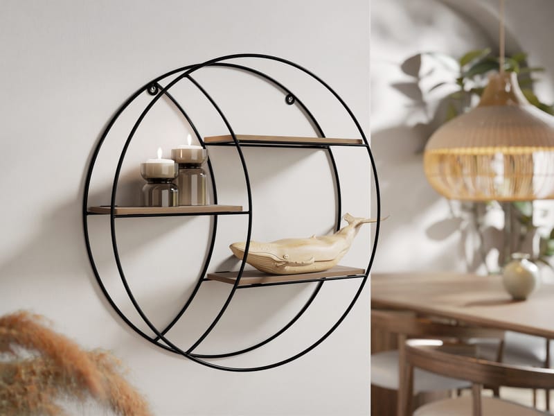 Elyran seinähylly 44 cm - musta, ruskea - Talo & remontointi - Keittiö & kylpyhuone - Keittiö & kodinhoitohuone - Keittiön sisustus - Keittiöhylly