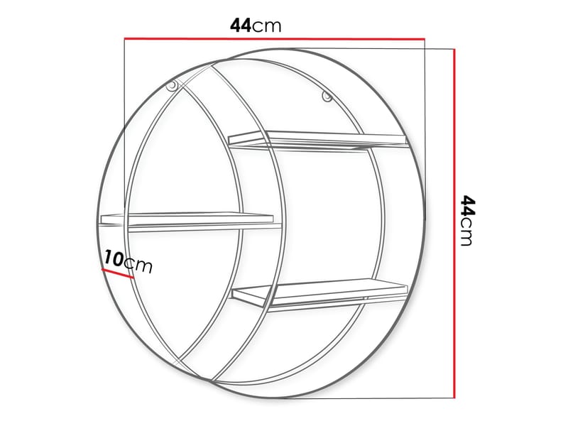 Elyran seinähylly 44 cm - valkoinen, ruskea - Talo & remontointi - Keittiö & kylpyhuone - Keittiö & kodinhoitohuone - Keittiön sisustus - Keittiöhylly