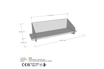 Faeryn seinähylly 60 cm puuta metallirungolla - Kulta - Talo & remontointi - Keittiö & kylpyhuone - Keittiö & kodinhoitohuone - Keittiön sisustus - Keittiöhylly