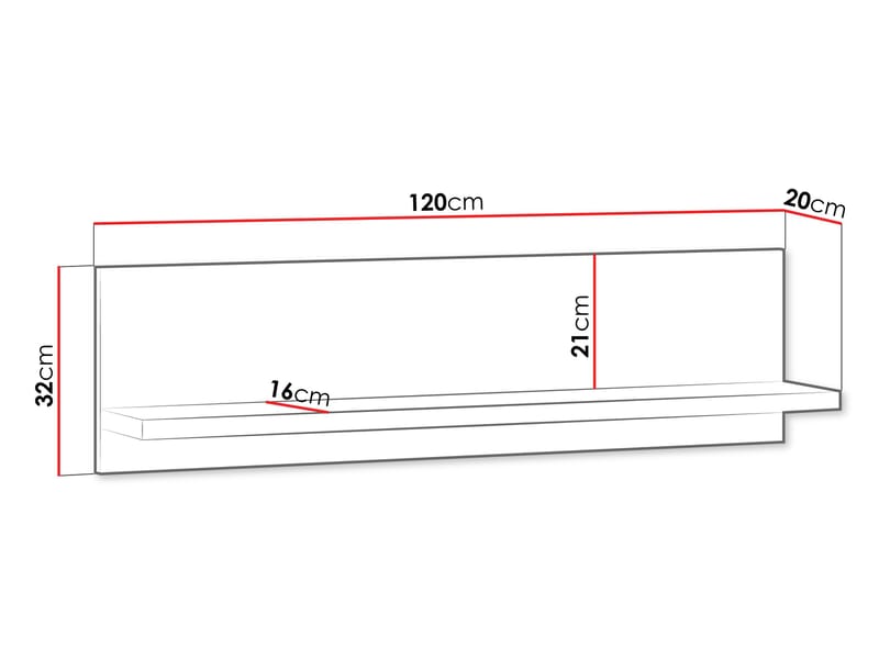 Fonti seinähylly 120 cm - Ruskea - Talo & remontointi - Keittiö & kylpyhuone - Keittiö & kodinhoitohuone - Keittiön sisustus - Keittiöhylly
