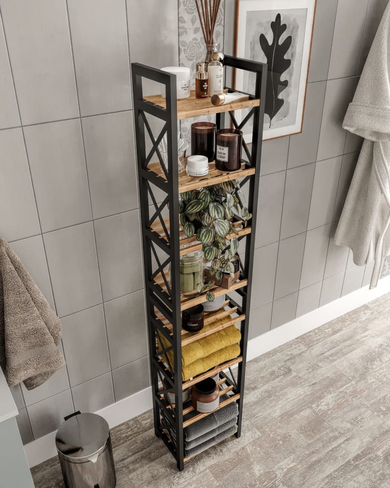 Heba Monitoimihylly 128 cm - Musta - Talo & remontointi - Keittiö & kylpyhuone - Keittiö & kodinhoitohuone - Keittiön sisustus - Keittiöhylly