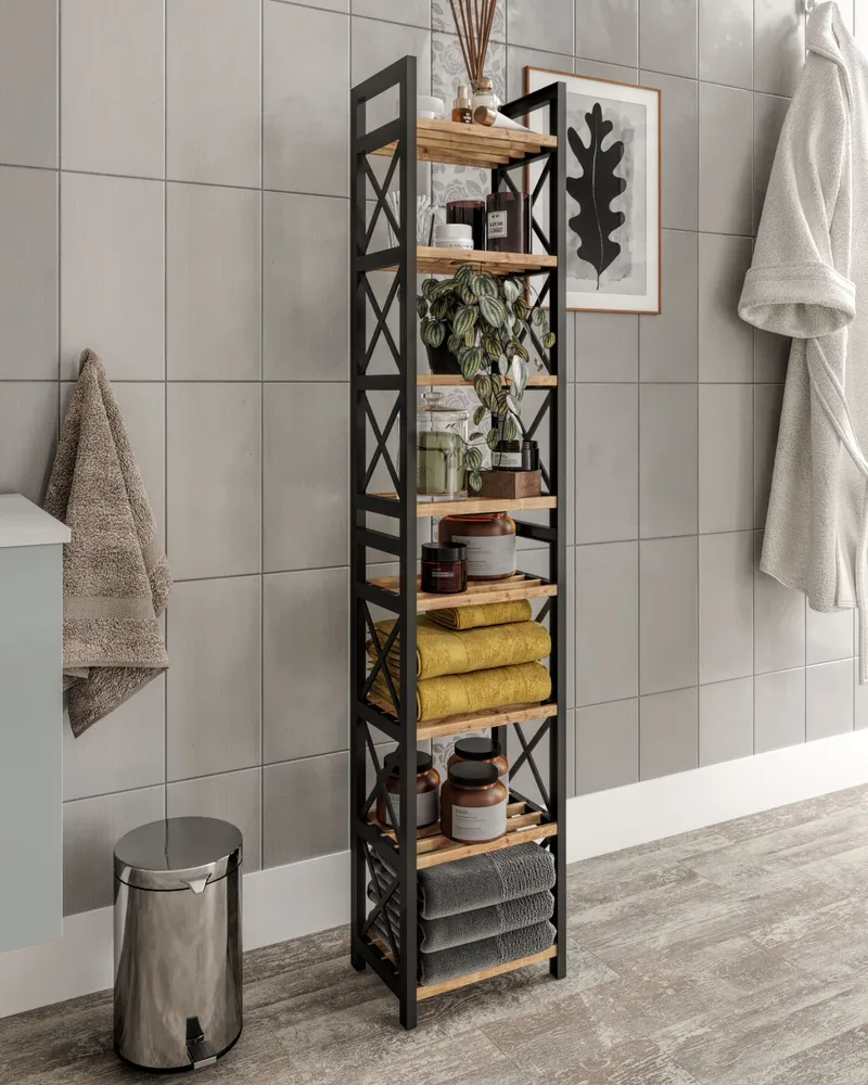 Heba Monitoimihylly 128 cm - Musta - Talo & remontointi - Keittiö & kylpyhuone - Keittiö & kodinhoitohuone - Keittiön sisustus - Keittiöhylly