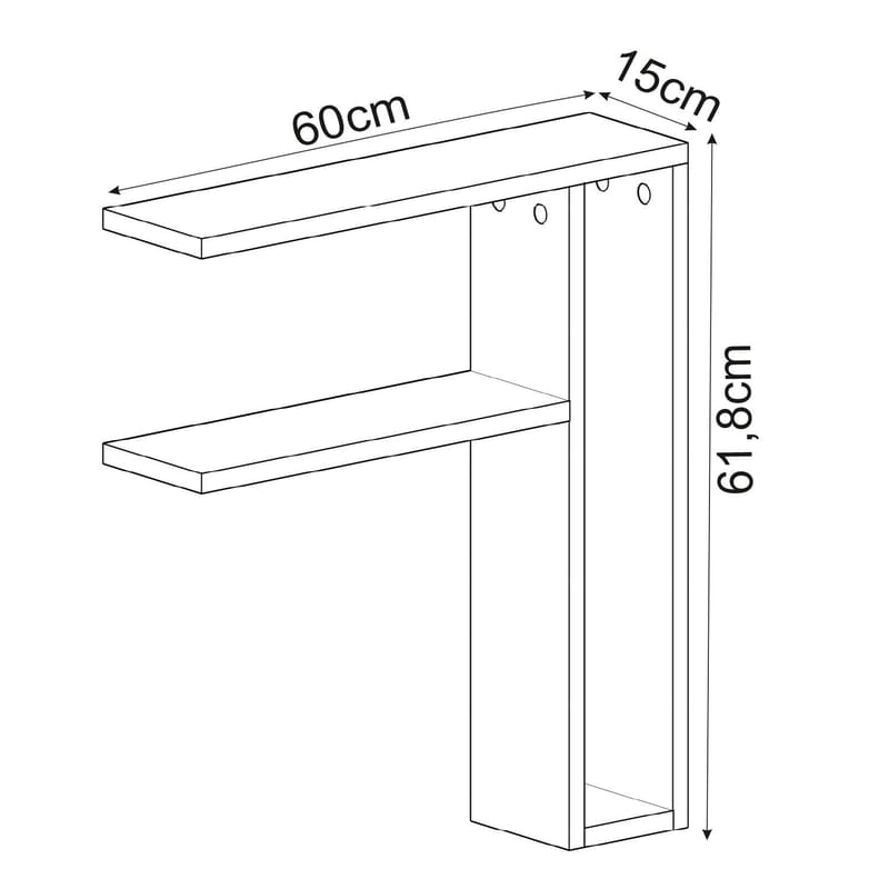 Hollowmere seinähylly 60x61,8x15 cm - Valkoinen - Talo & remontointi - Keittiö & kylpyhuone - Keittiö & kodinhoitohuone - Keittiön sisustus - Keittiöhylly