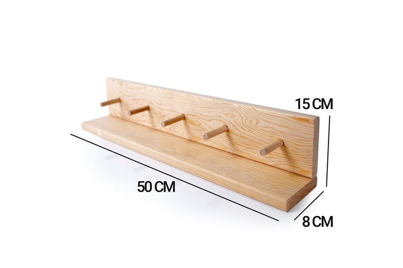 Jorik Seinähylly 50 cm - Keskisävyinen puu - Talo & remontointi - Keittiö & kylpyhuone - Keittiö & kodinhoitohuone - Keittiön sisustus - Keittiöhylly