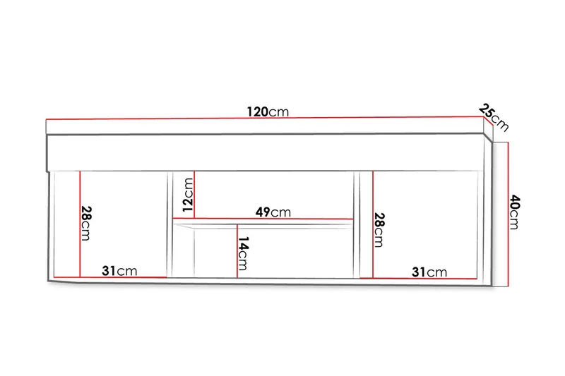 Cezar Hylla 120x18x42 cm Ek 120x25x40 - Talo & remontointi - Keittiö & kylpyhuone - Keittiö & kodinhoitohuone - Keittiön sisustus - Keittiöhylly