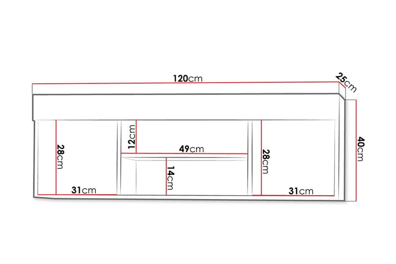 Cezar Hylla 120x18x42 cm Ek 120x25x40 - Talo & remontointi - Keittiö & kylpyhuone - Keittiö & kodinhoitohuone - Keittiön sisustus - Keittiöhylly