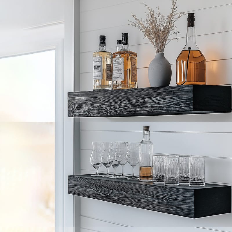 Decorative Wooden Wall Shelf Hanah Home - Talo & remontointi - Keittiö & kylpyhuone - Keittiö & kodinhoitohuone - Keittiön sisustus - Keittiöhylly