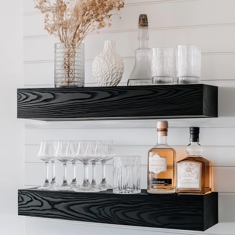 Decorative Wooden Wall Shelf Hanah Home - Talo & remontointi - Keittiö & kylpyhuone - Keittiö & kodinhoitohuone - Keittiön sisustus - Keittiöhylly