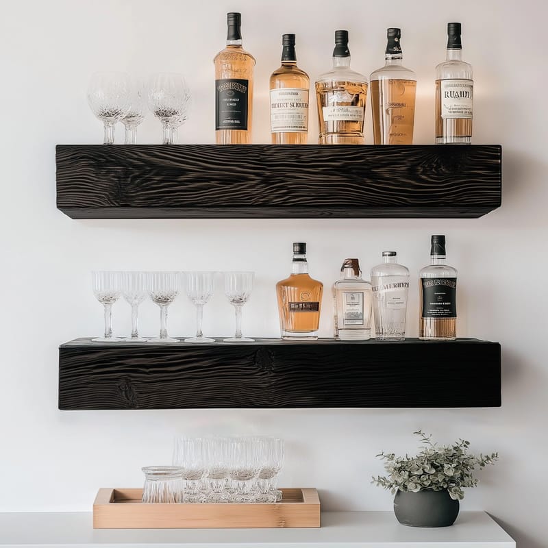 Decorative Wooden Wall Shelf Hanah Home - Talo & remontointi - Keittiö & kylpyhuone - Keittiö & kodinhoitohuone - Keittiön sisustus - Keittiöhylly
