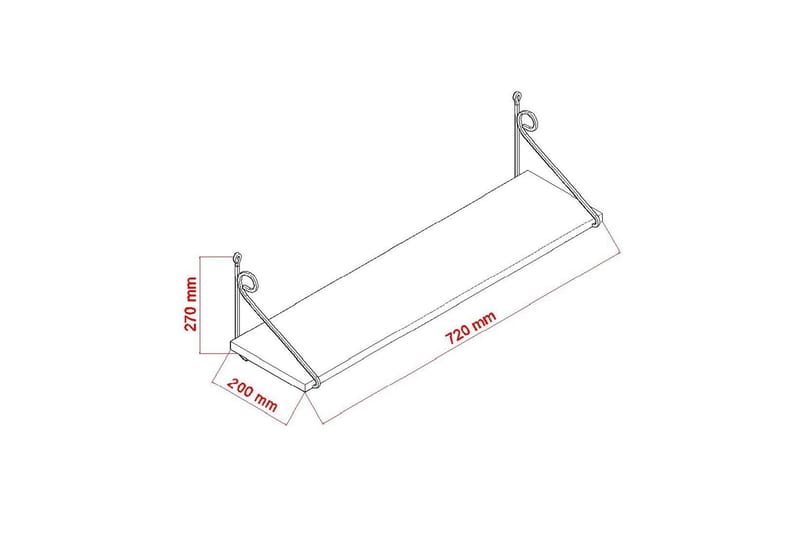 Decormet Seinähylly - Valkoinen/Musta - Talo & remontointi - Keittiö & kylpyhuone - Keittiö & kodinhoitohuone - Keittiön sisustus - Keittiöhylly