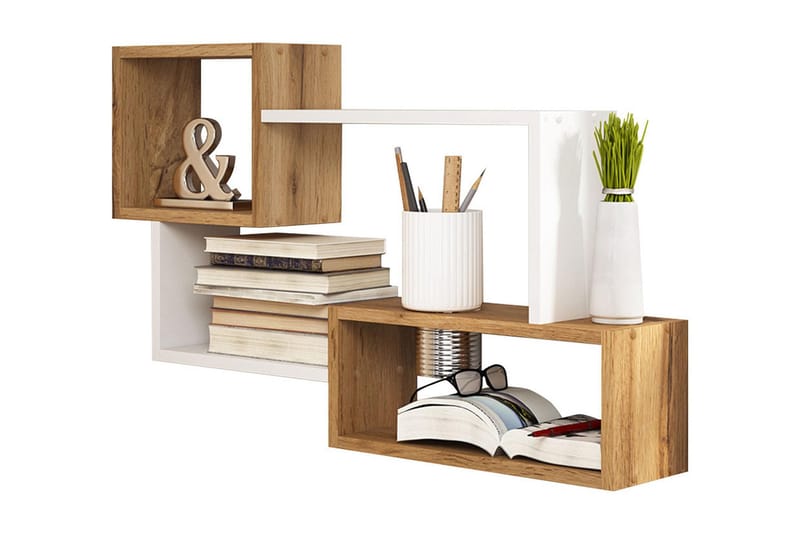 Hylly 87 cm - Luonnonväri/Valkoinen - Talo & remontointi - Keittiö & kylpyhuone - Keittiö & kodinhoitohuone - Keittiön sisustus - Keittiöhylly