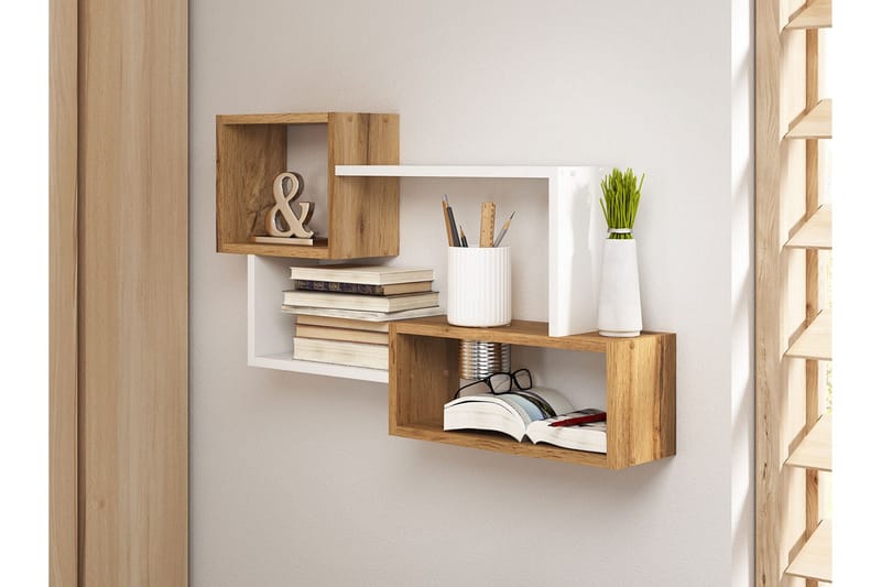 Hylly 87 cm - Luonnonväri/Valkoinen - Talo & remontointi - Keittiö & kylpyhuone - Keittiö & kodinhoitohuone - Keittiön sisustus - Keittiöhylly