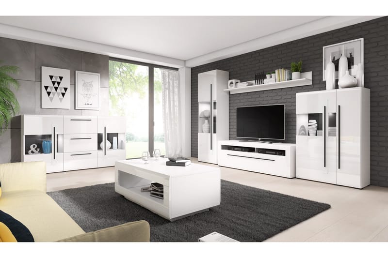 Hylly Albertie - Valkoinen/Valkoinen korkeakiilto - Talo & remontointi - Keittiö & kylpyhuone - Keittiö & kodinhoitohuone - Keittiön sisustus - Keittiöhylly