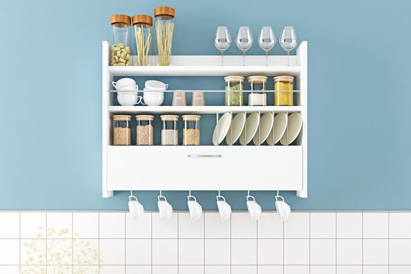 Maustehylly Knotte 85x15 cm, Extra Valkoinen