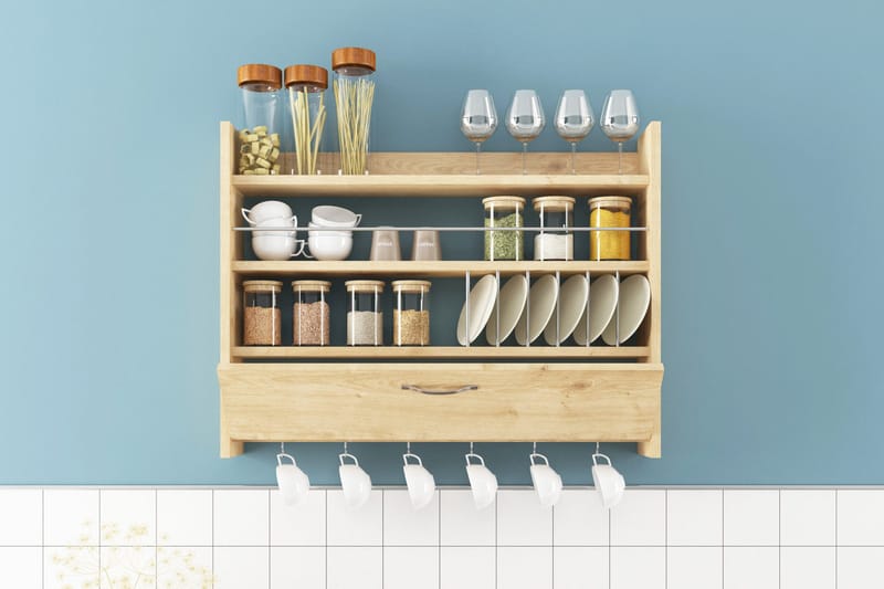 Maustehylly Knotte 85x15 cm - Puu/Luonnonväri - Talo & remontointi - Keittiö & kylpyhuone - Keittiö & kodinhoitohuone - Keittiön sisustus - Keittiöhylly