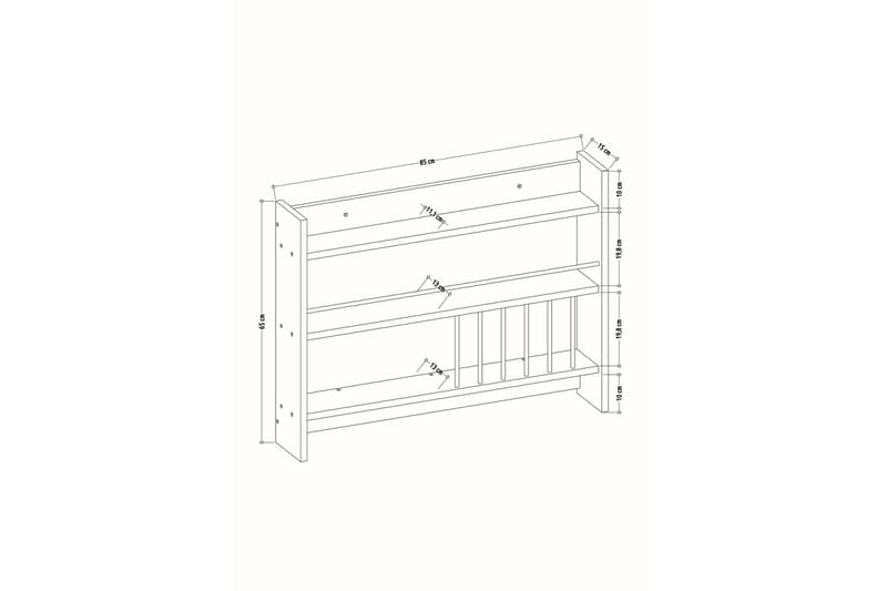 Maustehylly Kolinia 85x15 cm - Valkoinen - Talo & remontointi - Keittiö & kylpyhuone - Keittiö & kodinhoitohuone - Keittiön sisustus - Keittiöhylly
