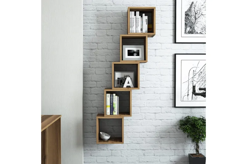 Seinähylly Amtorp 30 cm, Ruskea