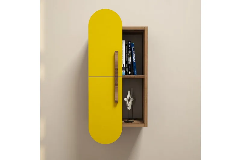 Seinähylly Amtorp 35 cm, Ruskea/Keltainen