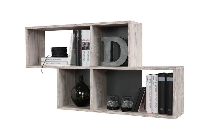 Seinähylly Byrne 100 cm - Hiekkatammi/Antrasiitti - Talo & remontointi - Keittiö & kylpyhuone - Keittiö & kodinhoitohuone - Keittiön sisustus - Keittiöhylly