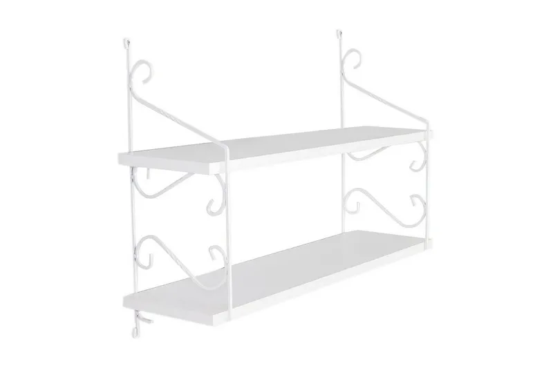 Seinähylly Forbis 2 Hyllyä, Valkoinen/Harmaa