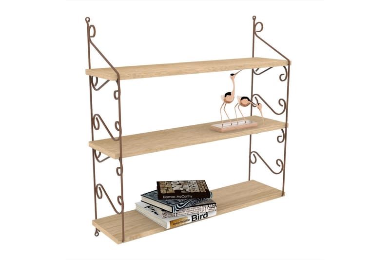 Seinähylly Forbis 3 Hyllyä - Ruskea - Talo & remontointi - Keittiö & kylpyhuone - Keittiö & kodinhoitohuone - Keittiön sisustus - Keittiöhylly