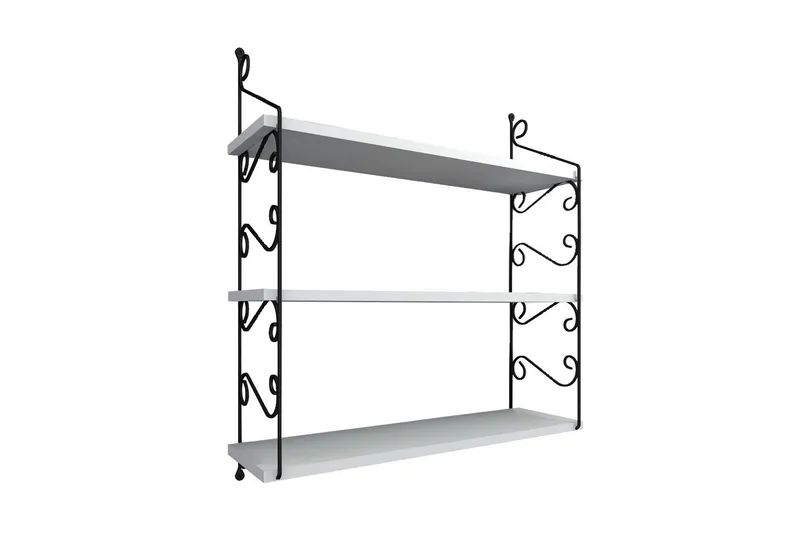 Seinähylly Forbis 3 Hyllyä, Valkoinen/Musta