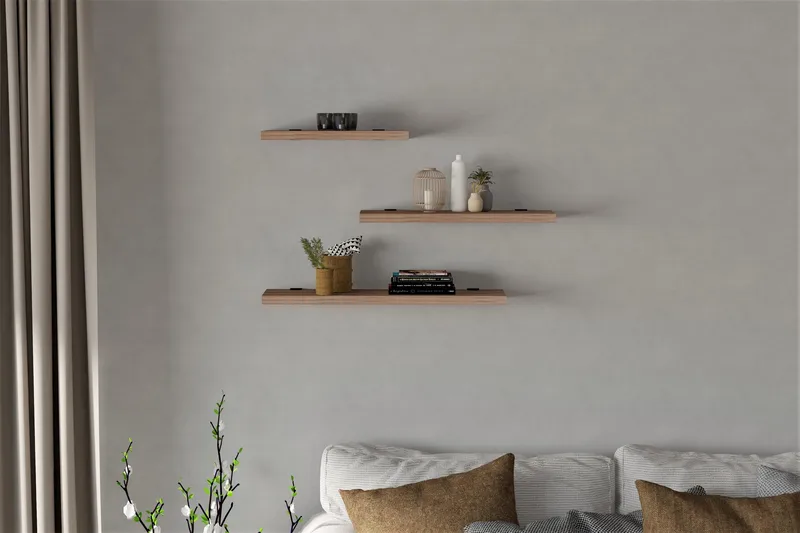 Seinähylly Jakor 2x30 cm 3-pak - Luonnonväri - Talo & remontointi - Keittiö & kylpyhuone - Keittiö & kodinhoitohuone - Keittiön sisustus - Keittiöhylly