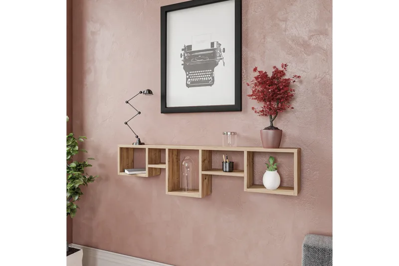 Seinähylly Karaseki-seinähylly 120x17 cm Trä/Natur - Talo & remontointi - Keittiö & kylpyhuone - Keittiö & kodinhoitohuone - Keittiön sisustus - Keittiöhylly