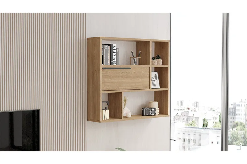 Seinähylly Liyakat 90,1 cm, Pähkinä