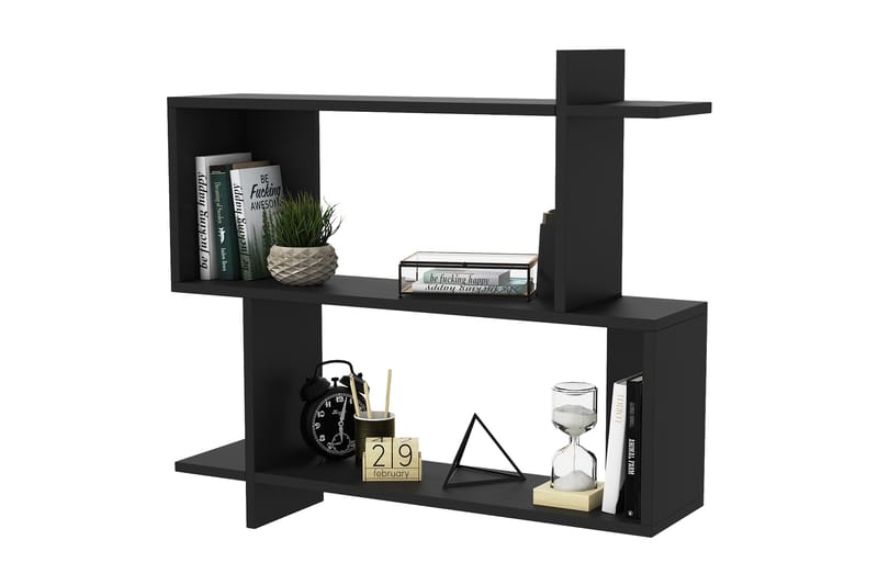 Seinähylly Minanina 90x22 cm 3 hyllyä - Musta - Talo & remontointi - Keittiö & kylpyhuone - Keittiö & kodinhoitohuone - Keittiön sisustus - Keittiöhylly