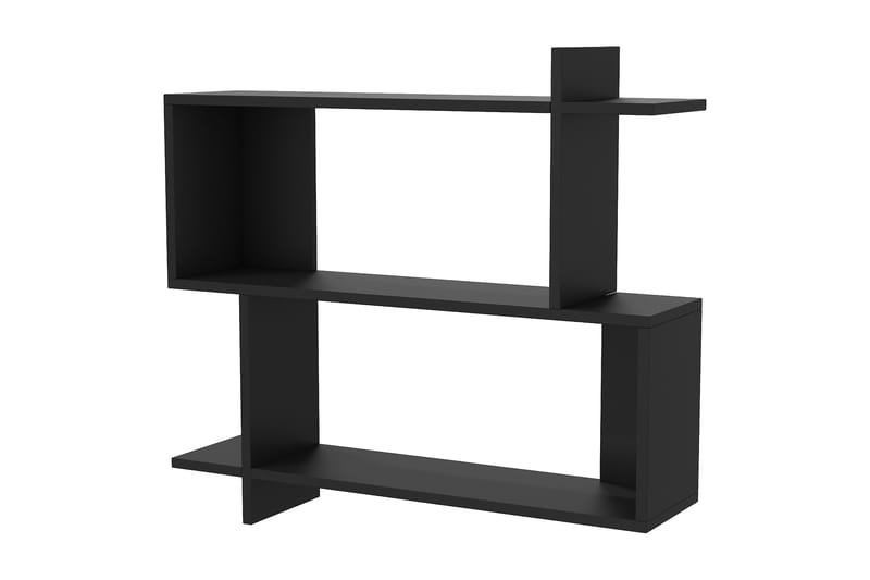 Seinähylly Minanina 90x22 cm 3 hyllyä, Musta
