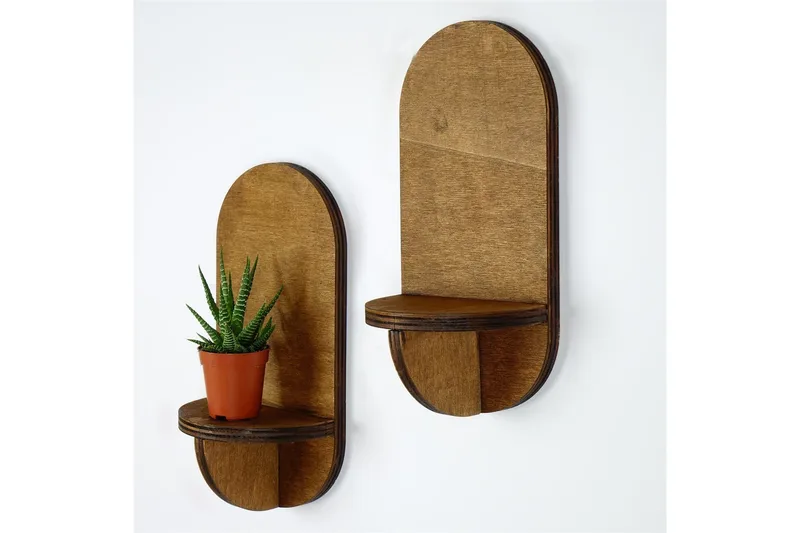 Seinähylly Nagaji 13 cm, Pähkinä