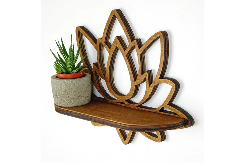 Seinähylly Nagaji 33 cm, Pähkinä