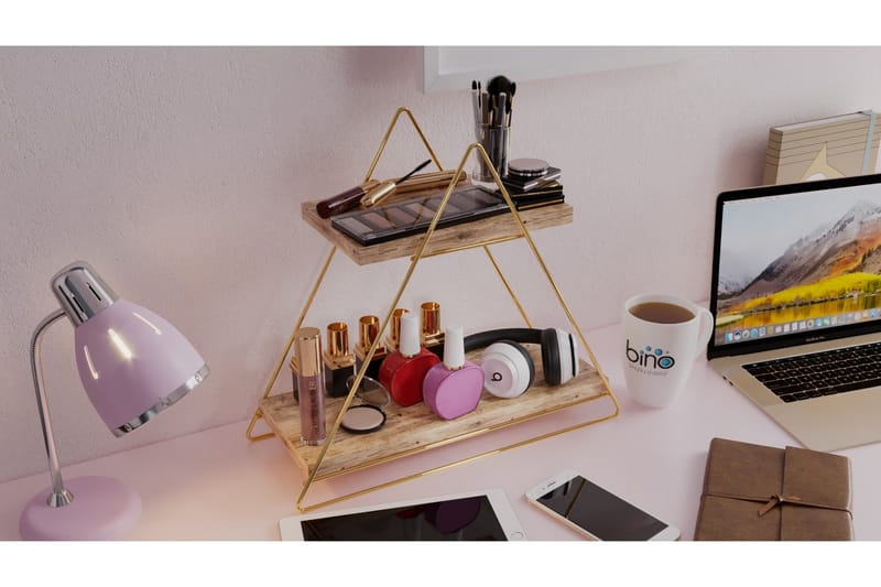 Seinähylly Naomasa 38 cm - Ruskea/Kulta - Talo & remontointi - Keittiö & kylpyhuone - Keittiö & kodinhoitohuone - Keittiön sisustus - Keittiöhylly