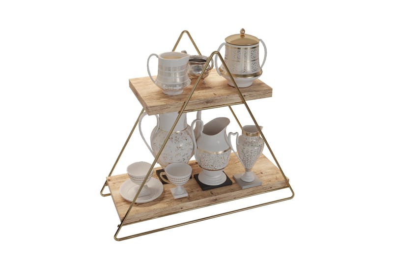 Seinähylly Naomasa 38 cm - Ruskea/Kulta - Talo & remontointi - Keittiö & kylpyhuone - Keittiö & kodinhoitohuone - Keittiön sisustus - Keittiöhylly