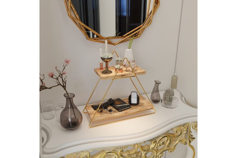 Seinähylly Naomasa 38 cm - Ruskea/Kulta - Talo & remontointi - Keittiö & kylpyhuone - Keittiö & kodinhoitohuone - Keittiön sisustus - Keittiöhylly