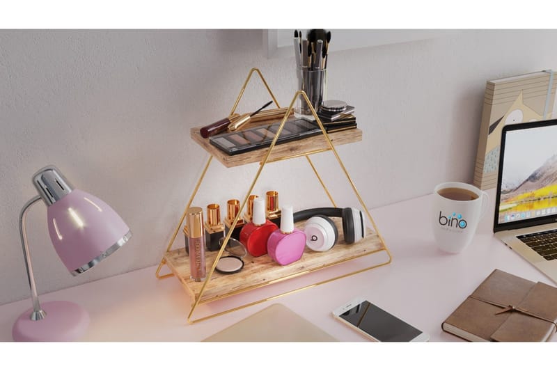 Seinähylly Naomasa 38 cm - Ruskea/Kulta - Talo & remontointi - Keittiö & kylpyhuone - Keittiö & kodinhoitohuone - Keittiön sisustus - Keittiöhylly