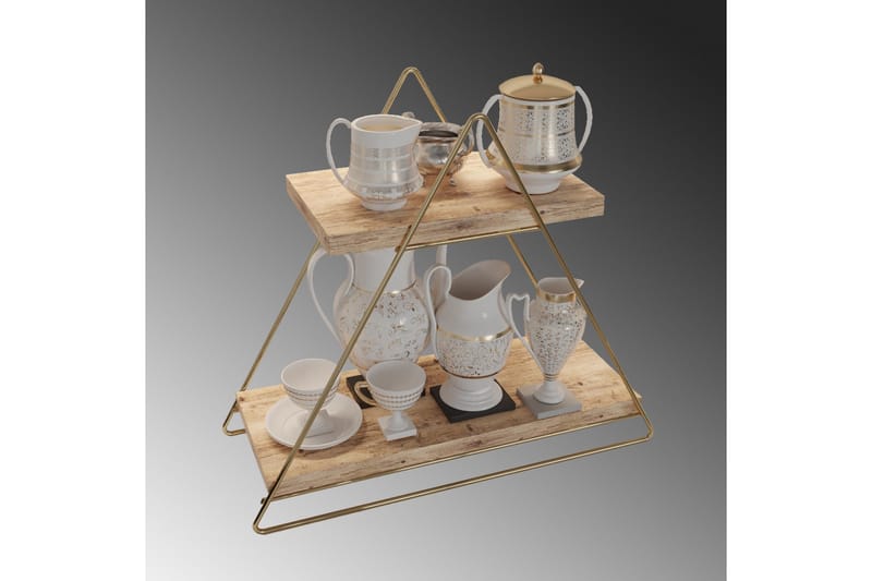 Seinähylly Naomasa 38 cm - Ruskea/Kulta - Talo & remontointi - Keittiö & kylpyhuone - Keittiö & kodinhoitohuone - Keittiön sisustus - Keittiöhylly