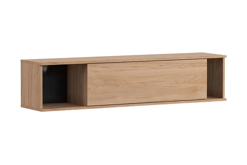 Seinähylly Quertas 135x30x30 cm, Luonnonväri/Musta